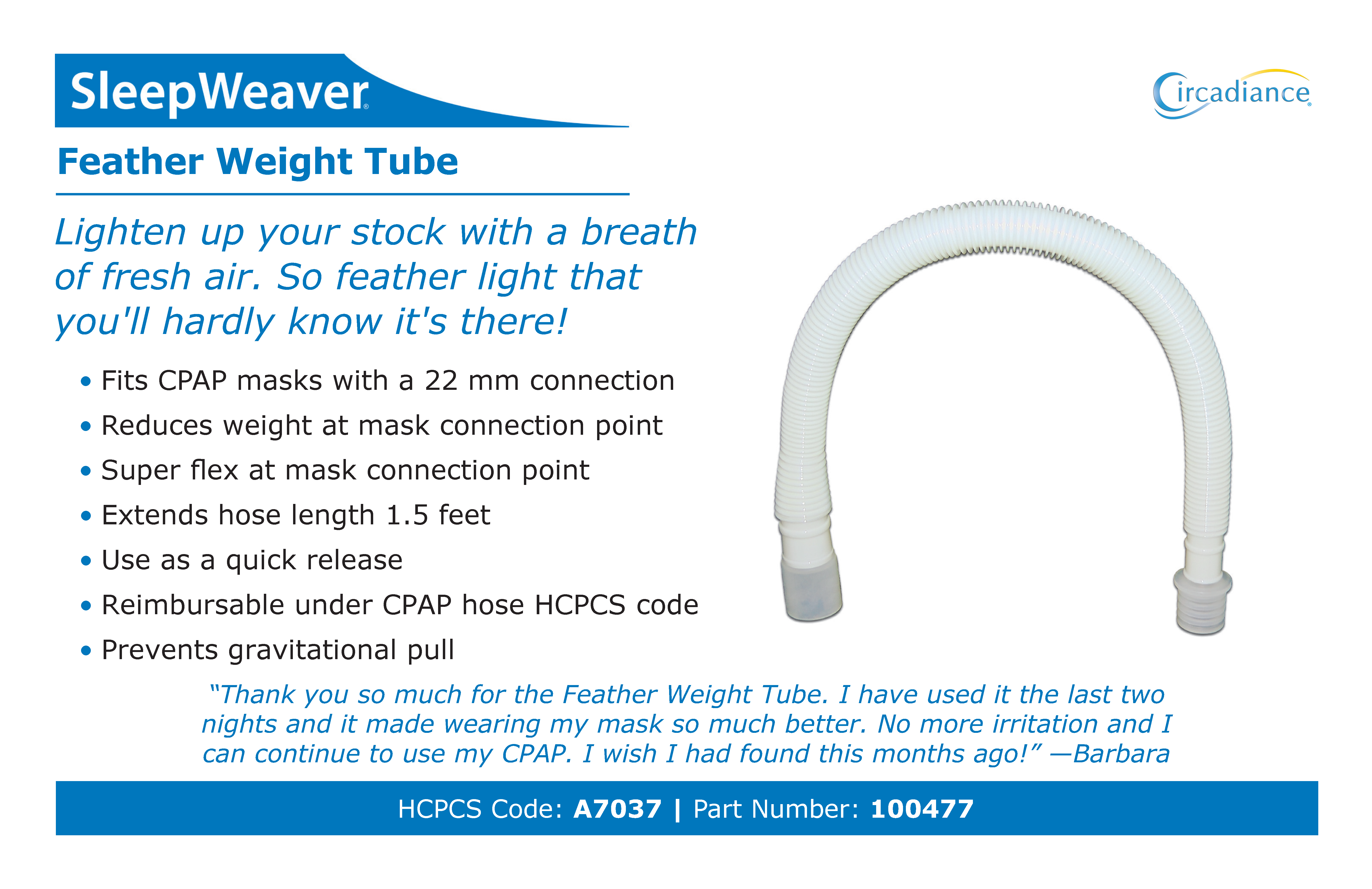 Feather Weight Tube The Lightweight CPAP Hose Extension
